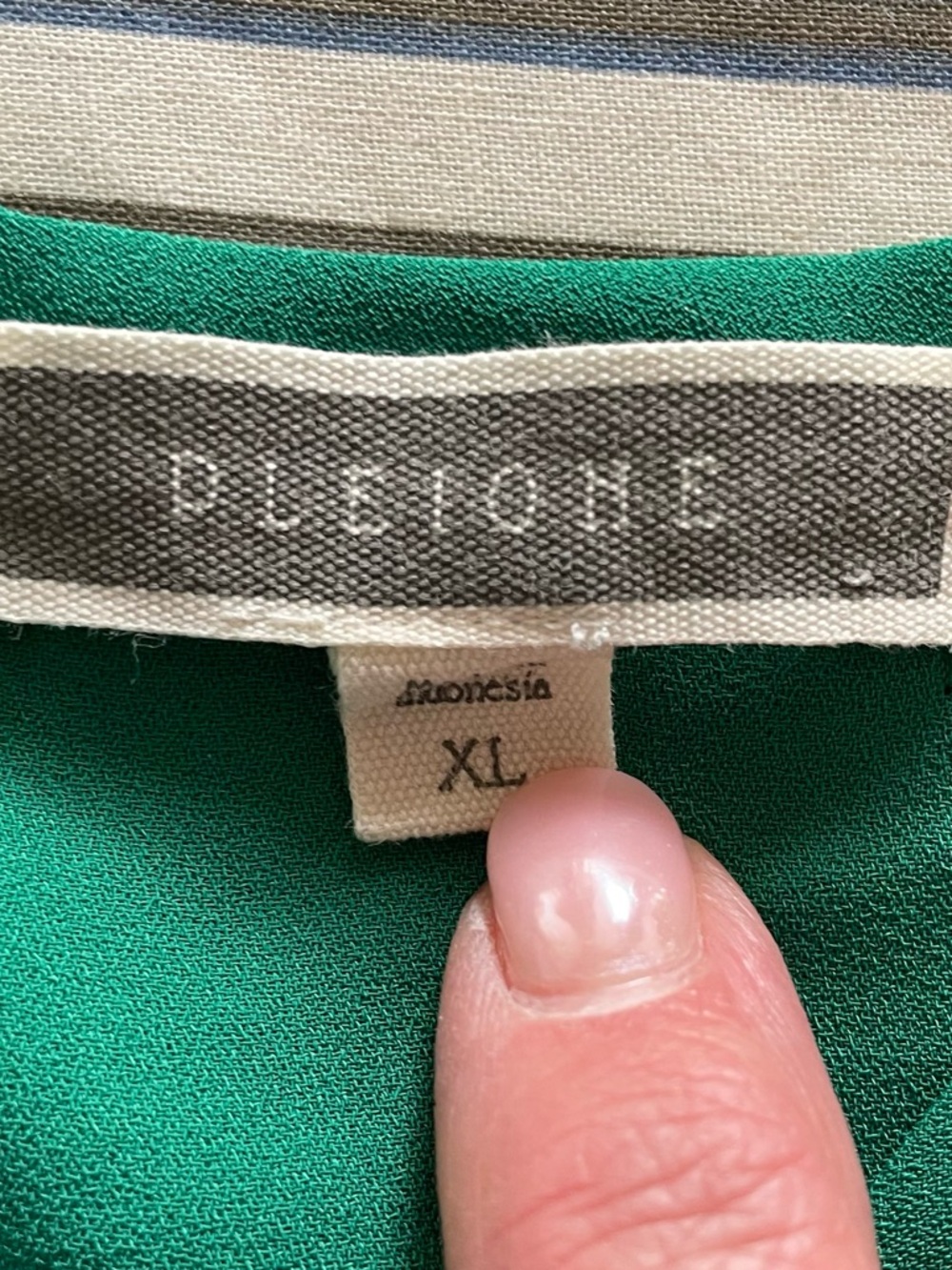 Pleione Emerald Green V-Neck Long Sleeve Blouse with Back Ruching size XL, NWOT - Picture 8 of 11